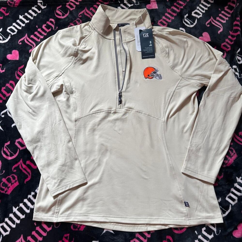 Cutter-buck Women's Cream and Tan Sweatshirt